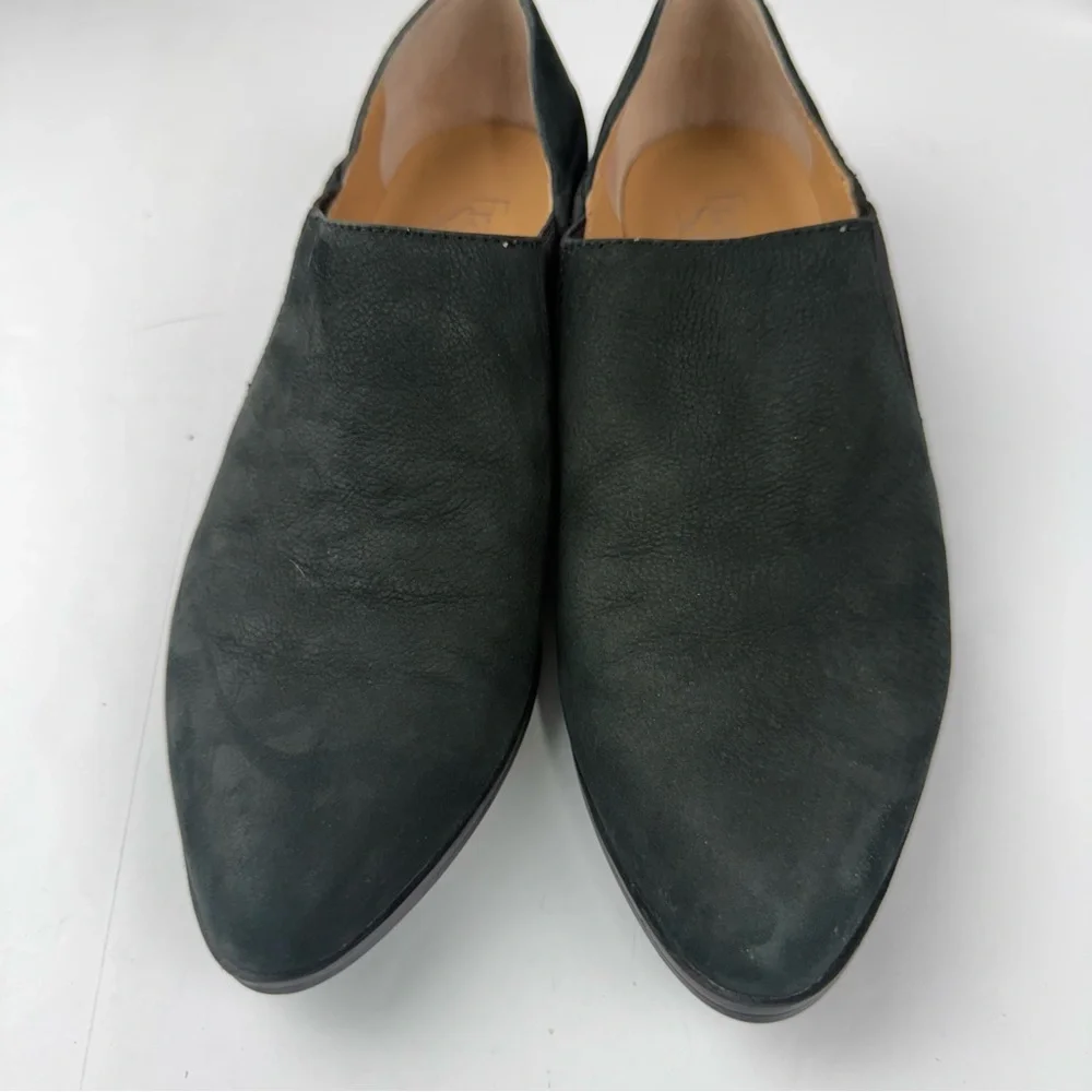 Franco Sarto Womens 7 Kyla Black Suede Slip On Flat